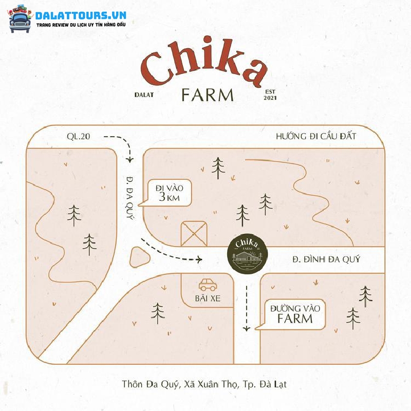 Đường đến Chika Farm Đà Lạt