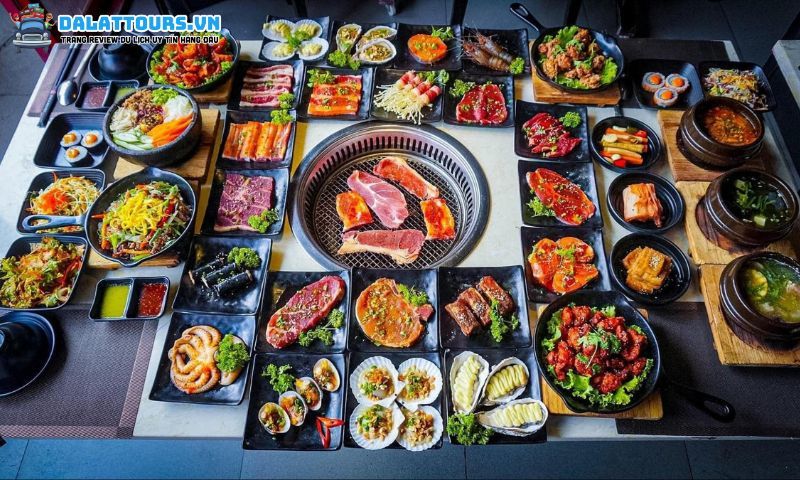 Menu buffet tại Xie Xie đa dạng