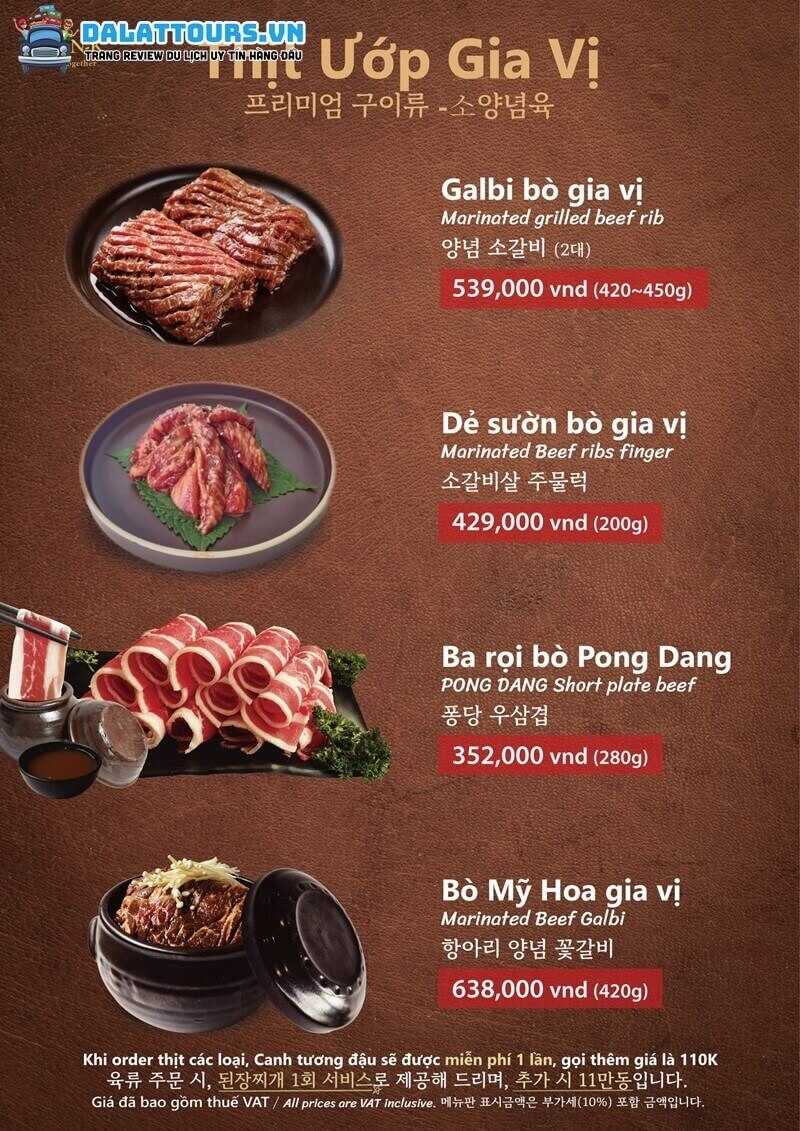 Menu hấp dẫn tại BBQ Plan-K Sài Gòn