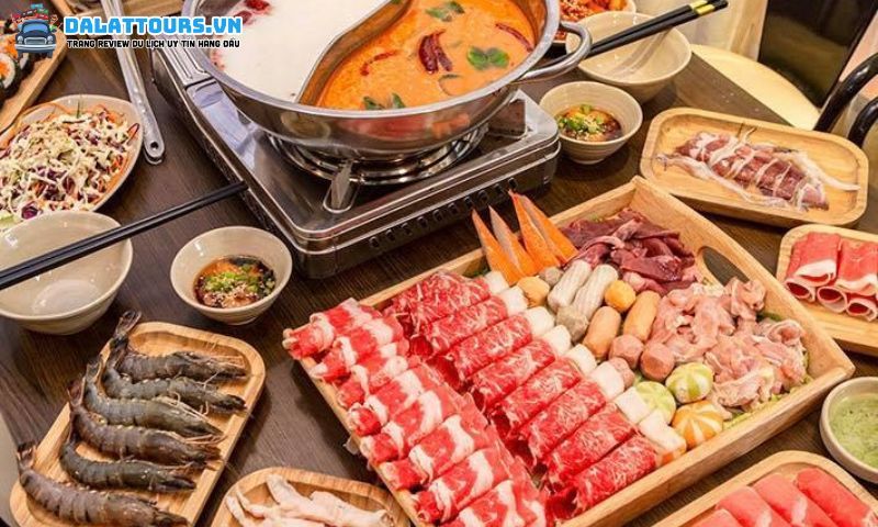 Ẩm thực lẩu buffet Kichi Kichi phong phú